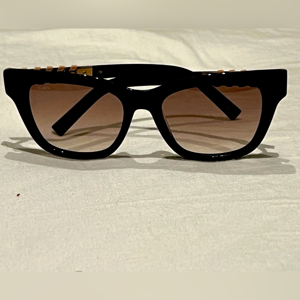 Tod's Rectangular Sunglasses To0200 48f Brown Gol… - image 5